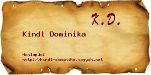 Kindl Dominika névjegykártya